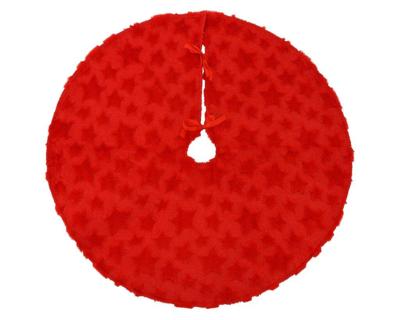 Kerstboomrok polyester 90 cm rood met sterren Kerstboomrok polyester 90 cm rood met sterren