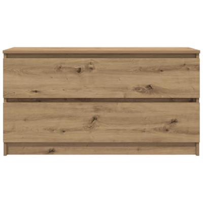 Tv-meubel 100x35x54 cm bewerkt hout artisanaal eikenkleurig