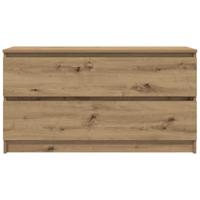 Tv-meubel 100x35x54 cm bewerkt hout artisanaal eikenkleurig - thumbnail