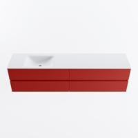 MONDIAZ VICA 200cm badmeubel onderkast Fire 4 lades. Wastafel CLOUD links zonder kraangat, kleur Talc. - thumbnail