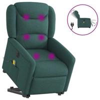 Sta-op-massagestoel elektrisch verstelbaar stof donkergroen - thumbnail