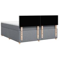 Boxspring met matras stof lichtgrijs 180x200 cm - thumbnail