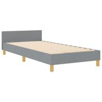 Bedframe met hoofdeinde Lichtgrijs 90 x 200 cm Stof - thumbnail