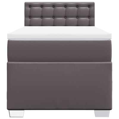 Boxspring met matras kunstleer grijs 80x200 cm