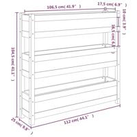 Plantenbak 112x25x104,5 cm massief grenenhout grijs - thumbnail