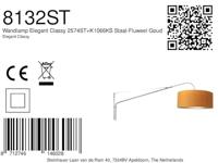 Steinhauer Wandlamp elegant classy 8132 staal velours kap goud - thumbnail