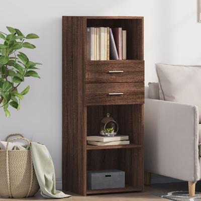 Hoge kast 45x42,5x124 cm bewerkt hout bruin eikenkleurig
