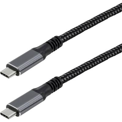 Maxtrack C531-2L USB-C-kabel USB 3.2 Gen2 USB-C stekker 2 m Zwart Stekker past op beide manieren, Vergulde steekcontacten