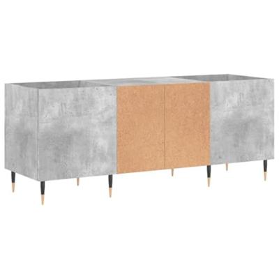 Platenkast 121x38x48 cm bewerkt hout betongrijs - thumbnail