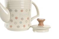 Theepot DKD Home Decor Beige Keramiek 1 L - thumbnail