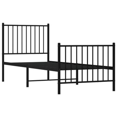 Bedframe met hoofd- en voeteneinde metaal zwart 80x200 cm