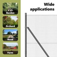 VidaXL Afrasteringspaal grijs 10 x 1 m (12 x 12 mm gaas) staal - thumbnail