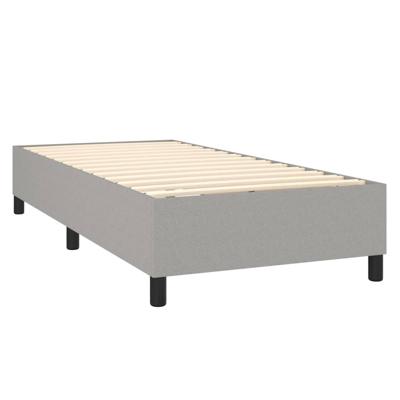 Boxspring met matras stof lichtgrijs 90x190 cm - thumbnail
