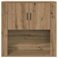 Wandkast artisanaal eikenkleurig 80 x 33 x 80 cm Bewerkt hout - thumbnail