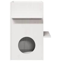 Kattenhuis 43x43x60 cm massief grenenhout wit - thumbnail