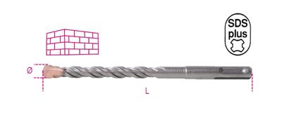 Beta Hamerboren met SDS-plus aansluiting, gefreesde schacht met hardmetalen snijplaten 419 16X210 - 004190112