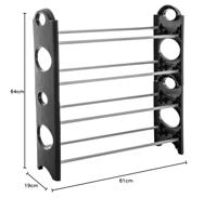 5Five Schoenenrek - stapelbaar - 8 paar schoenen - 61 x 64 cm - thumbnail