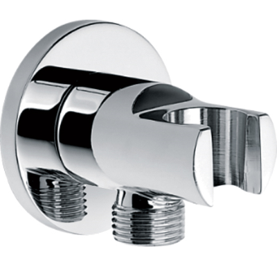 Xellanz Wandaansluitbocht met handdouchehouder rond 1/2" chroom