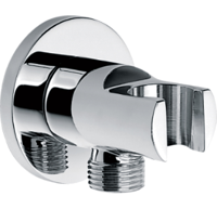 Xellanz Wandaansluitbocht met handdouchehouder rond 1/2" chroom - thumbnail