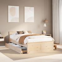 Bedframe zonder matras met hoofdbord grenenhout 200x200 cm - thumbnail