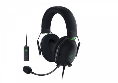 Razer Blackshark V2 - PC Premium e-sports headset met USB-geluidskaart (TriForce 50 mm drivers, HyperClear Cardiod-microfoon, geavanceerde passieve ruisonderdrukking, THX Spatial Audio) Zwart