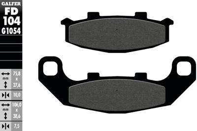 GALFER remblokken "fd104" brake pad fd104 g1054 organic
