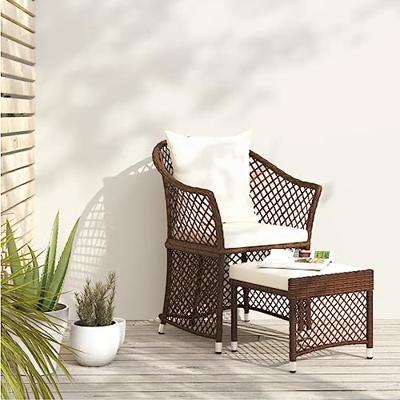 2-delige Loungeset met kussens poly rattan bruin