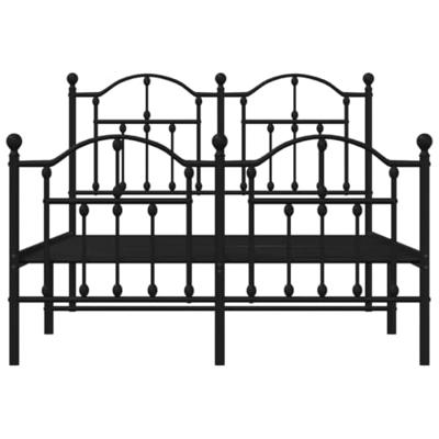 Bedframe met hoofd- en voeteneinde metaal zwart 120x200 cm