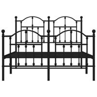 Bedframe met hoofd- en voeteneinde metaal zwart 120x200 cm - thumbnail