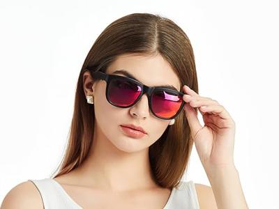 RayBeats® Slimme Bluetooth Zonnebril - Gepolariseerde glazen - Eenvoudige bediening - Microfoon - Rood - thumbnail
