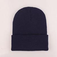 Eenvoudige effen kleur warme Pullover gebreide Cap voor mannen/vrouwen (Navy) - thumbnail