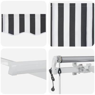 Luifel automatisch uittrekbaar 600x300 cm antracietkleur en wit