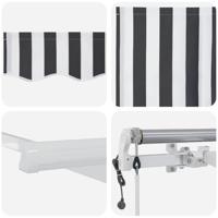 Luifel automatisch uittrekbaar 600x300 cm antracietkleur en wit - thumbnail