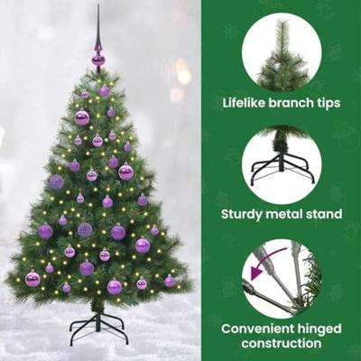 VidaXL Kunstkerstboom met 150 led met standaard groen 120 cm pe en pvc