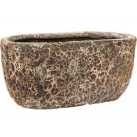 Lava Relic Rust metal ovale bloempot binnen 38x24x19 cm - thumbnail