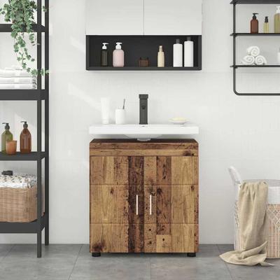 Badkamer wastafelkast Oud hout 60 x 34 x 63 cm Bewerkt hout Badkamer wastafelkast Oud hout 60 x 34 x 63 cm Bewerkt hout