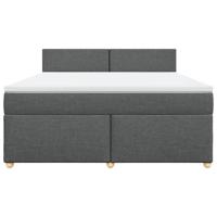 Boxspring met matras stof donkergrijs 180x200 cm - thumbnail