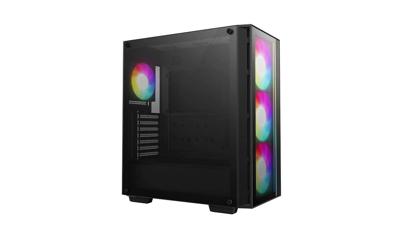 DeepCool matrexx 55 v4 c midi tower behuizing (zwart | 1x usb-a | 1x usb-c | rgb | window)