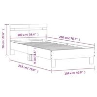 Bedframe met hoofdbord en LED-verlichting zwart 100x200 cm - thumbnail