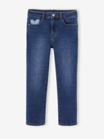 Slim jeans gemiddeld meisjes donkerblauw - thumbnail
