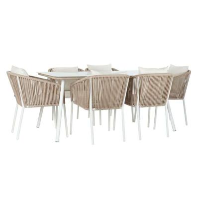 Tafel met stoelen DKD Home Decor Beige 78 cm 163 x 95 x 6 cm Tafel met stoelen DKD Home Decor Beige 78 cm 163 x 95 x 6 cm