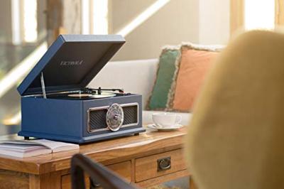 PLAZA CHAINE STEREO 4 EN 1 PLATINE VINYLE BLUETOOTH EN CUIR