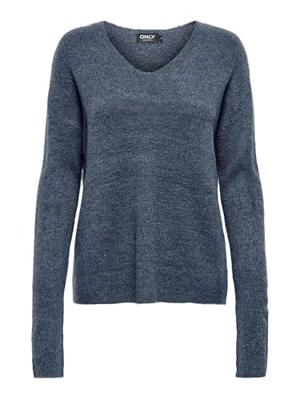 Only Onlcamilla V-neck L/s Pullover Knt Noos Trui Vintage Indigo Only Onlcamilla V-neck L/s Pullover Knt Noos Trui Vintage Indigo