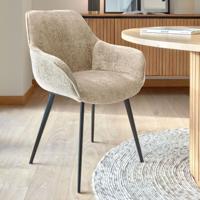 Kave Home Amira eetkamerstoel chenille Beige - thumbnail