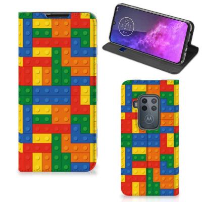 Motorola One Zoom | Hoesje met Magneet | Blokken