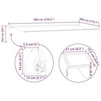 Luifel handmatig uittrekbaar en LED 600x300 cm antraciet en wit - thumbnail