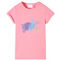 VidaXL Kindershirt 128 felroze - thumbnail
