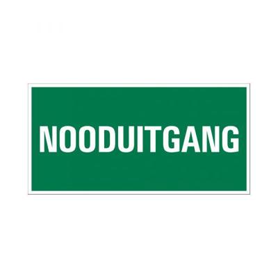 Bord Nooduitgang - 150x300 mm.