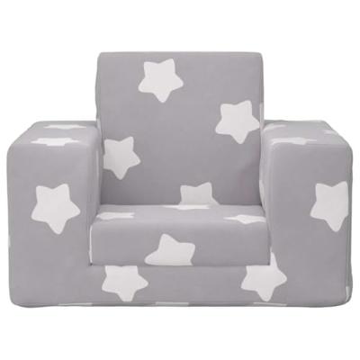 Kinderslaapbank met sterren zacht pluche lichtgrijs