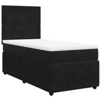 Boxspring met matras fluweel zwart 140x190 cm - thumbnail